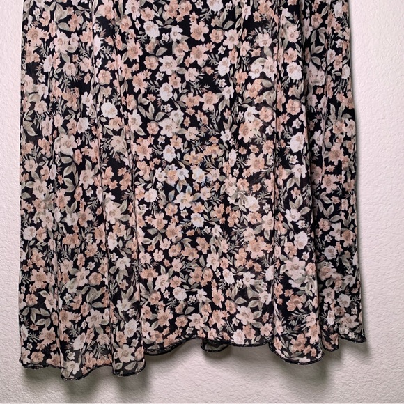 NWT Mesh Floral Mini dress black pink lace slip dress babydoll coquette short - Picture 13 of 16